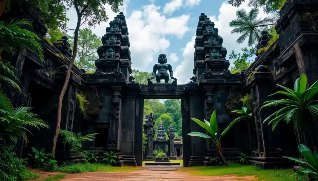 An image of the Gede Ruins entrance, showcasing its historical significance.