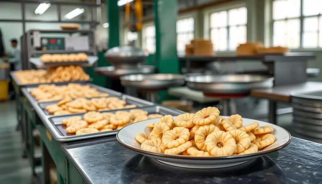 An image of the Keropok Lekor Factory's production line or a plate of freshly made Keropok Lekor.