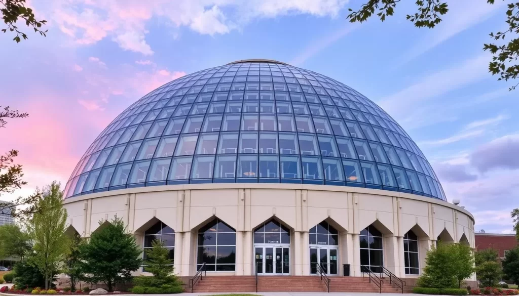 An image of the North Museum of Natural History & Science's SciDome planetarium.