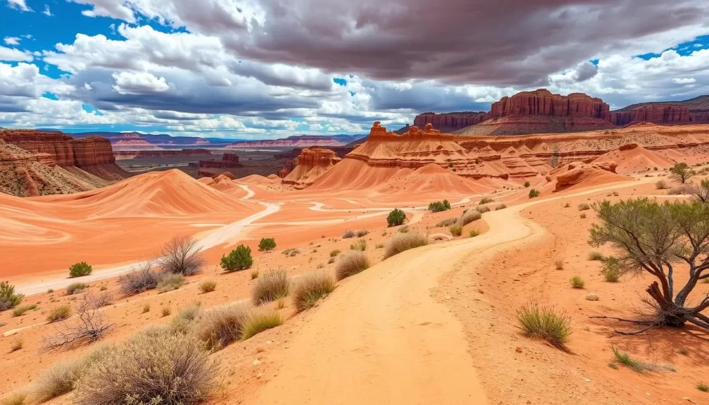 An image of the Petrified Sand Dunes trail in Snow Canyon State Park