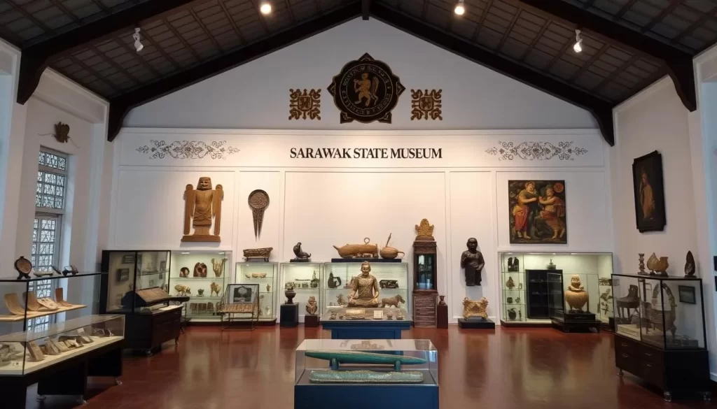 An image of the Sarawak State Museum with its collection of artifacts and historical exhibits