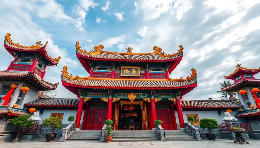 An image of the Tua Pek Kong Temple with its vibrant architecture and religious significance