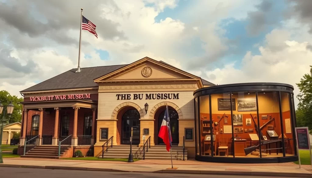 An image of the Vicksburg Civil War Museum's exterior or a notable exhibit.