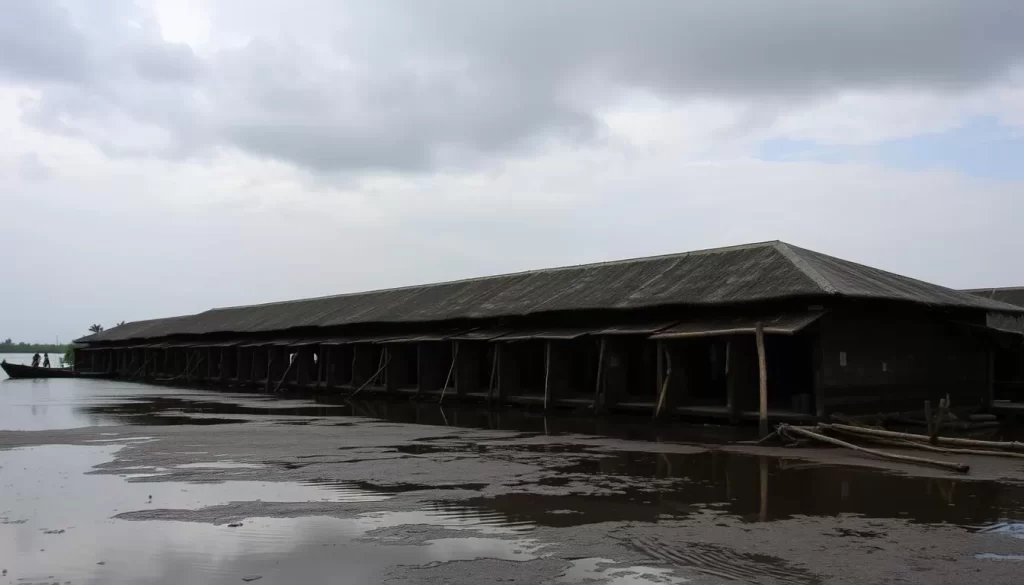 An old slave port in Aneho, Togo, with historical significance and a somber atmosphere.