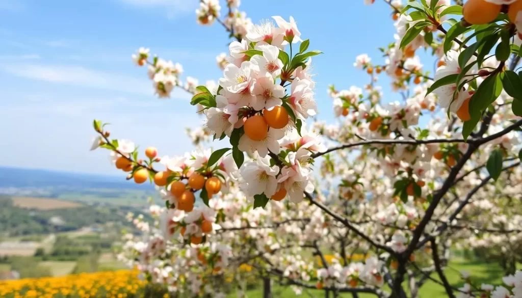 Apricot trees in bloom in Krems