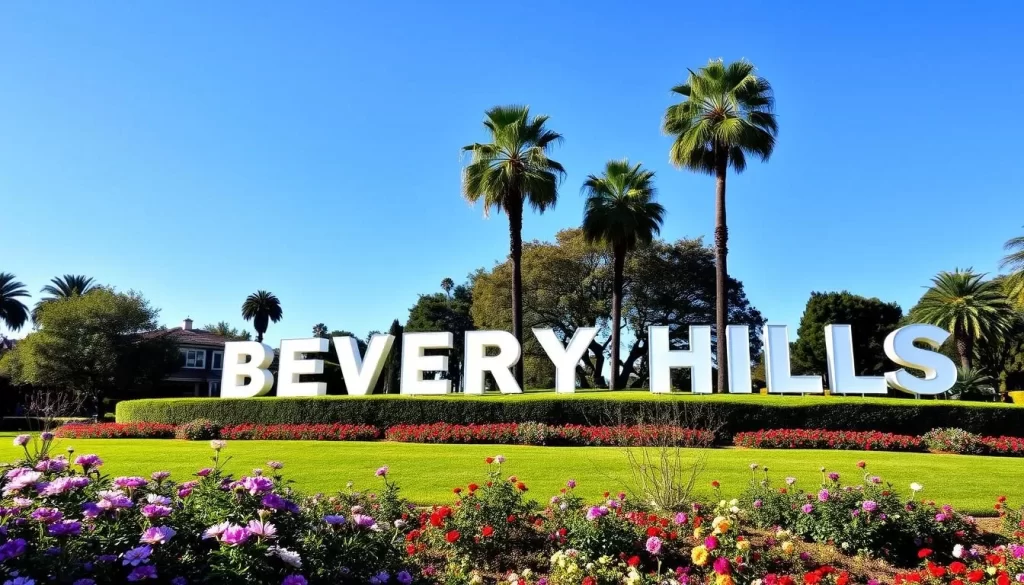 Beverly Hills Sign in Beverly Gardens Park