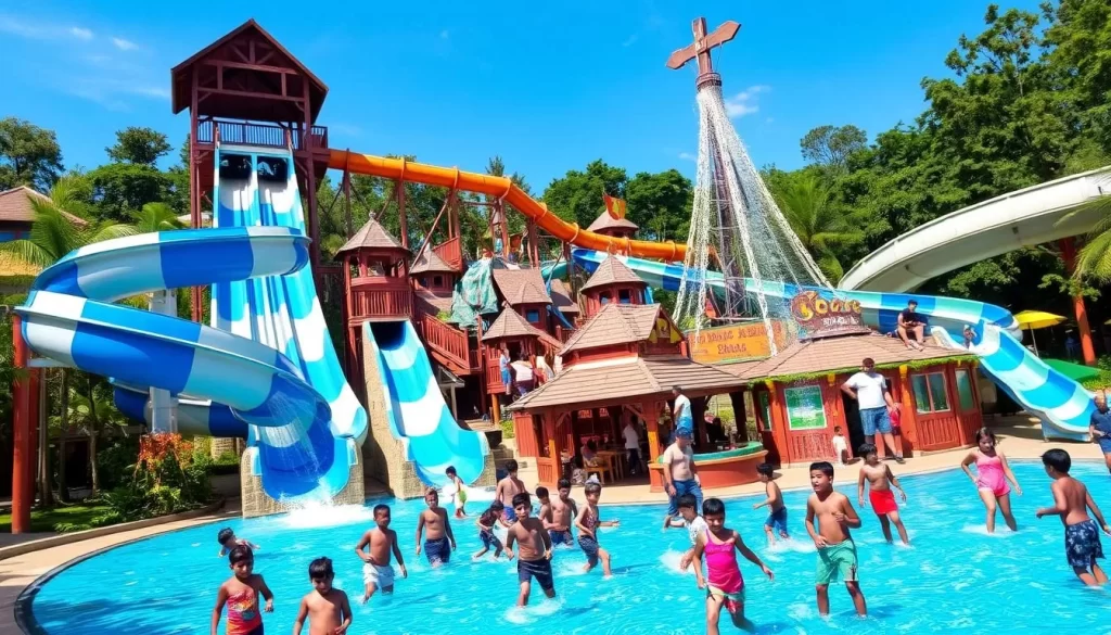 Desaru Coast Adventure Waterpark with water slides and pirate-themed play area