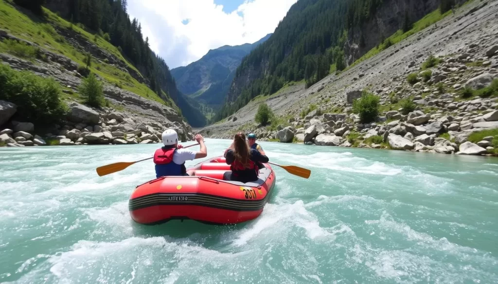 Enns River Gorge white-water rafting in Gesause National Park, Austria