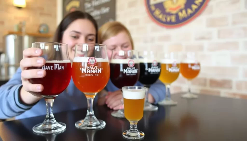 Experience beer tasting in Bruges at De Halve Maan Brewery.