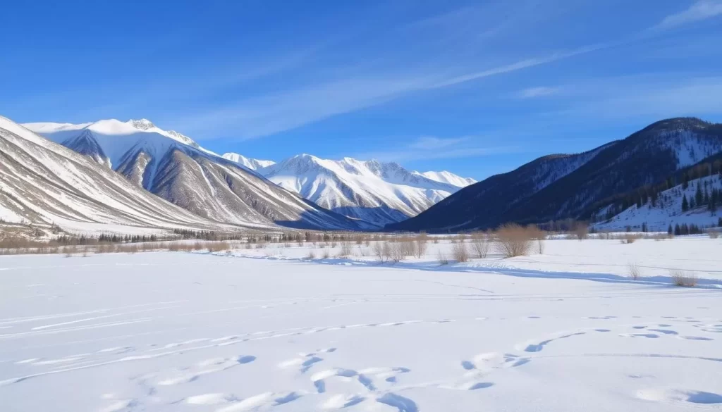 Experience the serene beauty of Kyrgyzstan's snow-covered landscapes
