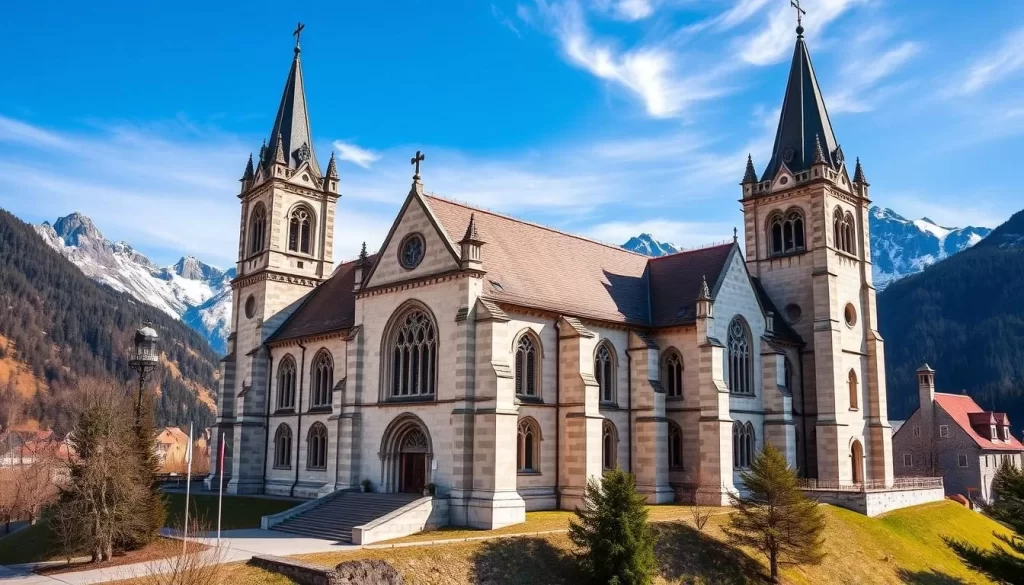 Generate an image of Balzers Cathedral in Liechtenstein