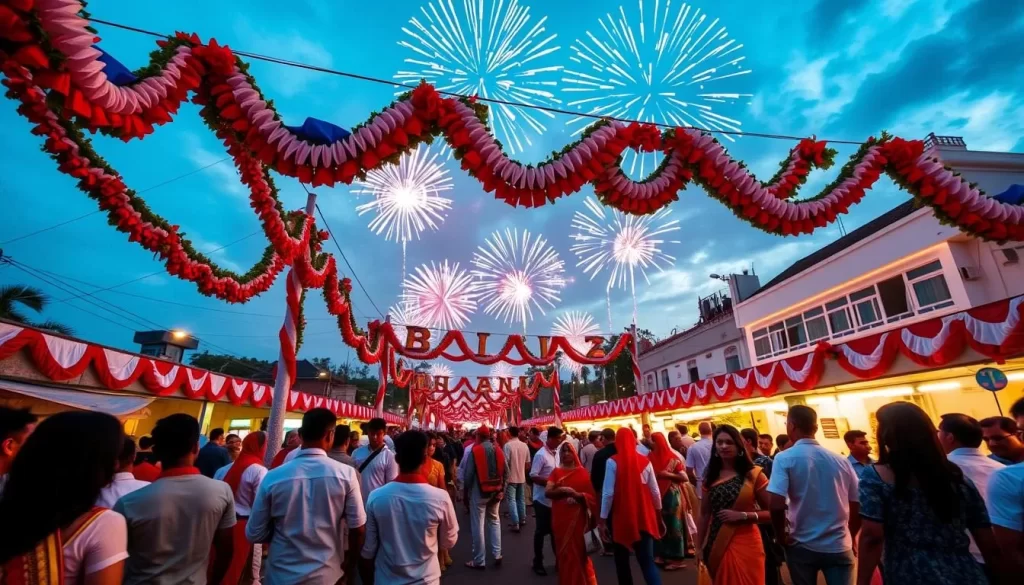 Generate an image of Bastille Day celebration in Puducherry