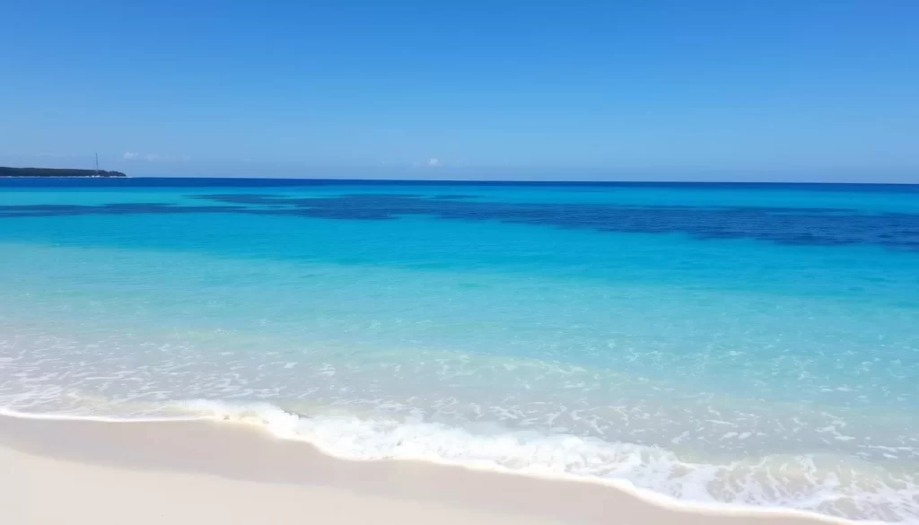 Generate an image of Blue Lagoon Beach with clear blue waters and a serene atmosphere.