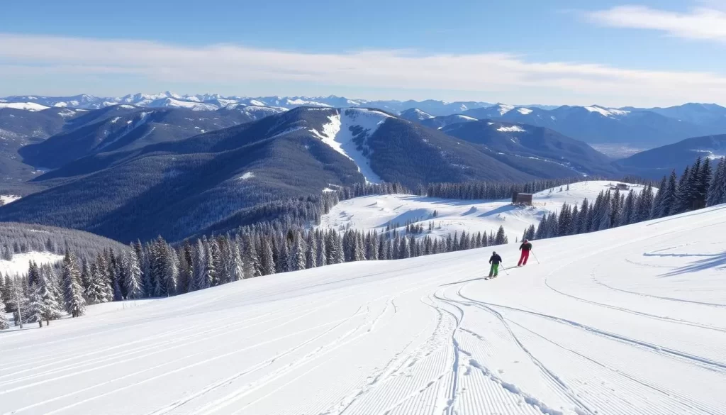 Generate an image of Deer Valley Resort's groomed ski trails.