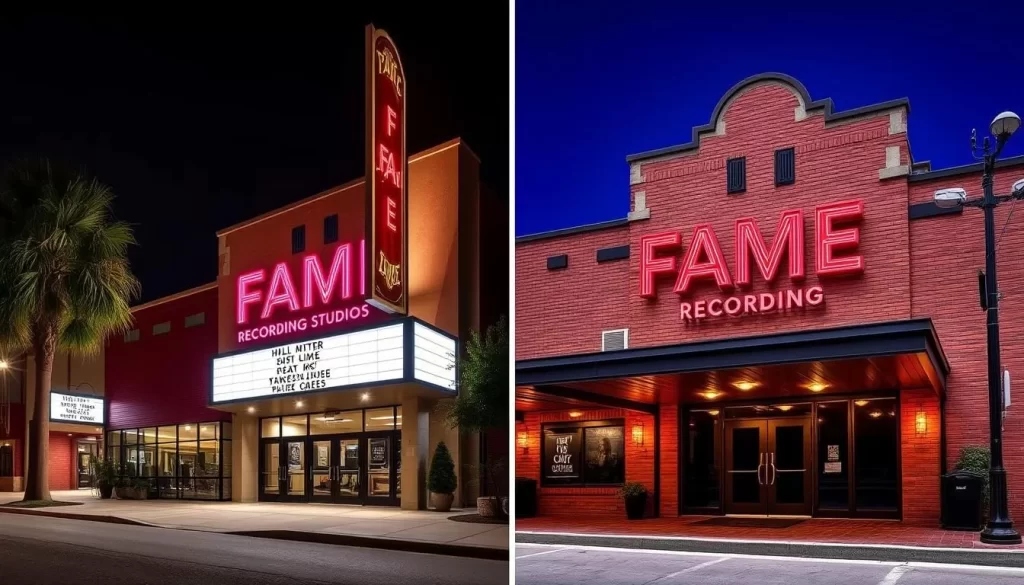 Generate an image of FAME Recording Studios' exterior or interior.