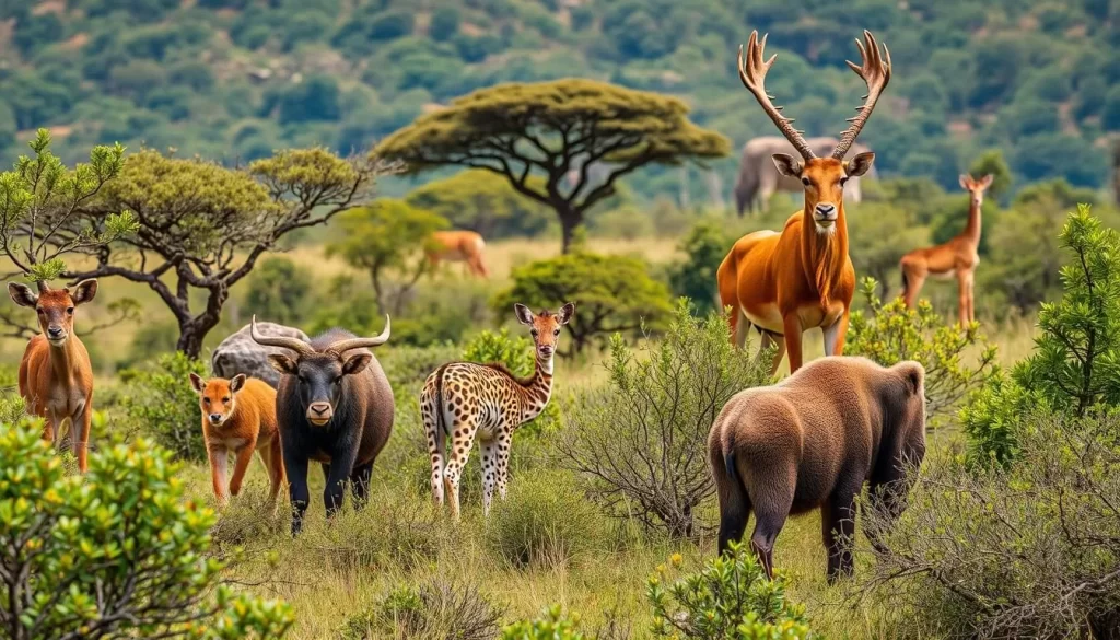 Generate an image of Fazao-Malfakassa National Park's diverse wildlife.