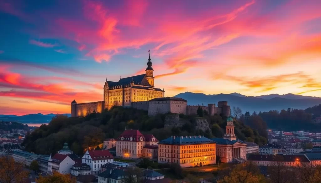 Generate an image of Hohensalzburg Fortress overlooking Salzburg.
