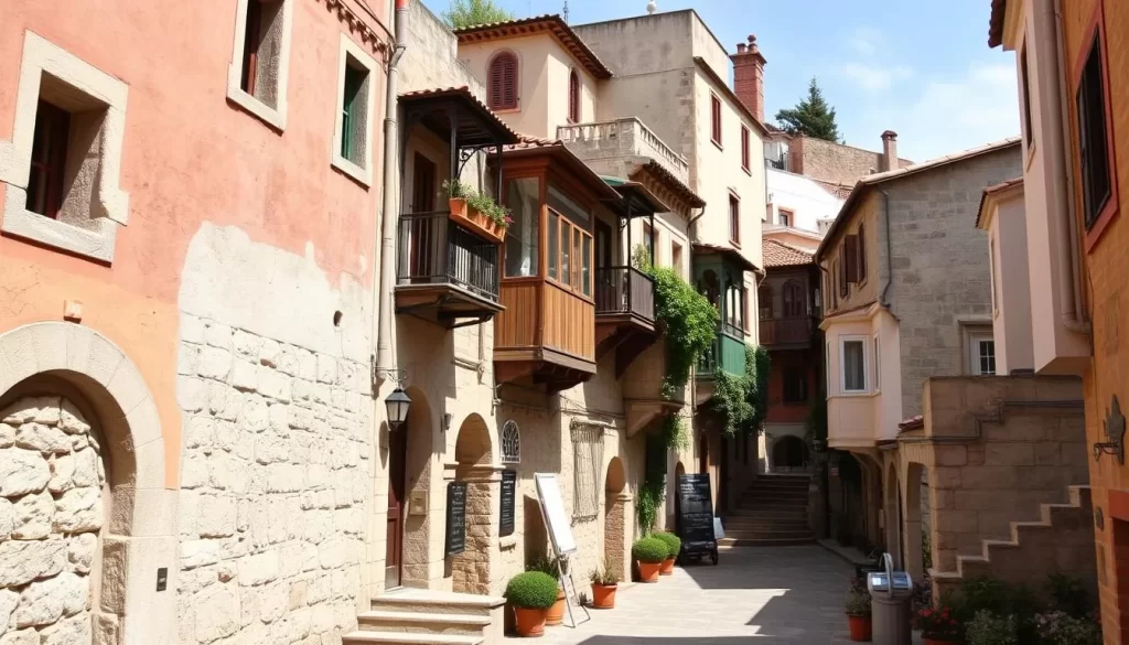 Generate an image of Kaleiçi, Antalya's Historic Old Town, showcasing its ancient architecture and charming streets.
