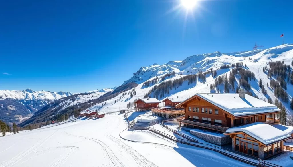 Generate an image of Malbun Ski Resort in Liechtenstein, showcasing its snow-covered slopes and Alpine scenery.