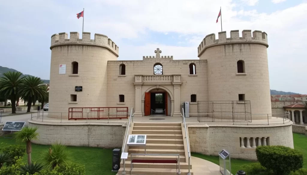 Generate an image of Marmaris Castle with its historic architecture and museum exhibits.