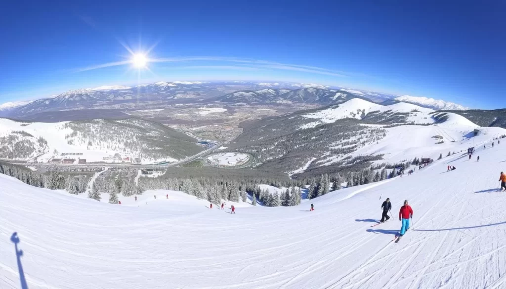 Generate an image of Park City Mountain Resort's ski slopes during peak winter season.