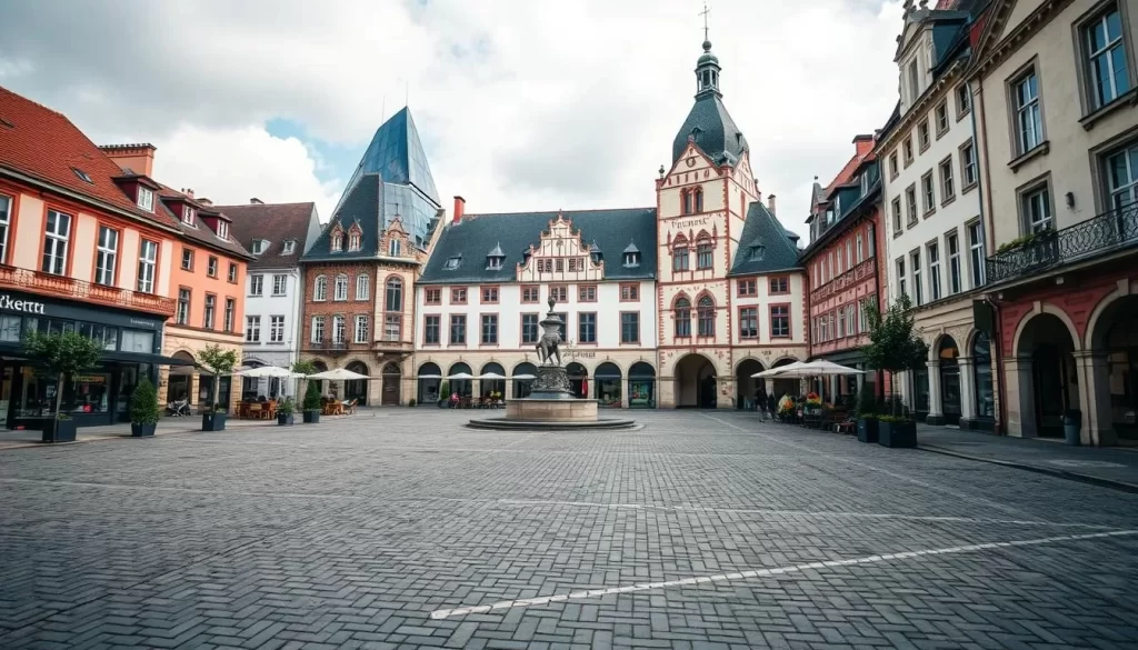 Generate an image of Place de la Résistance, highlighting its significance as a cultural and historical landmark in Esch-sur-Alzette.