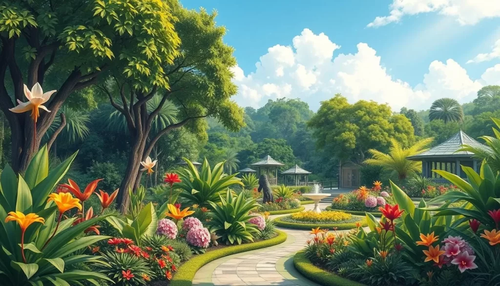 Generate an image of Taman Botani Negara Shah Alam, showcasing its lush gardens and serene atmosphere.