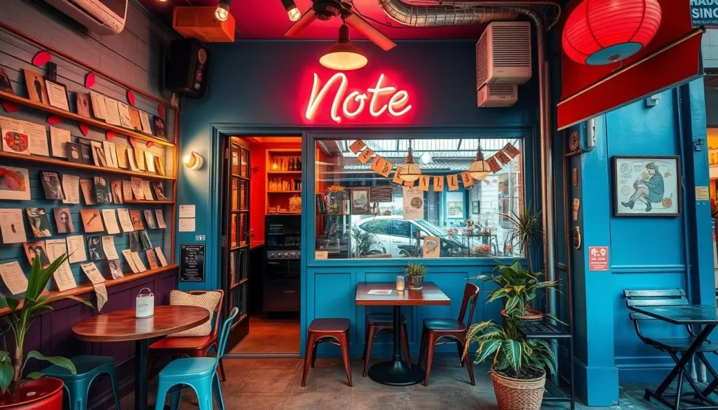 Generate an image of The Note Cafe in Hanoi