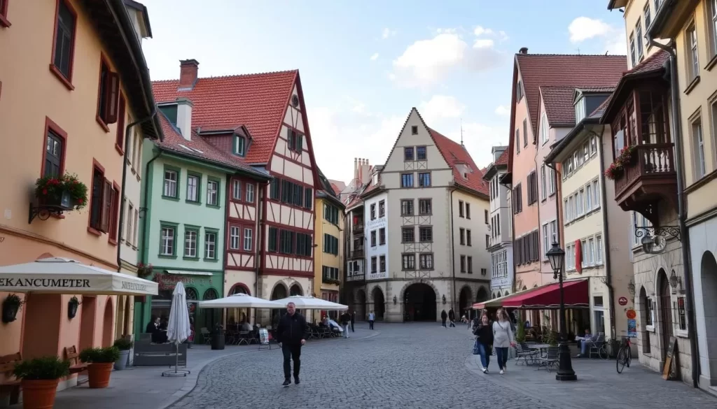 Generate an image of Wels, Austria, showcasing its historical charm and modern amenities.