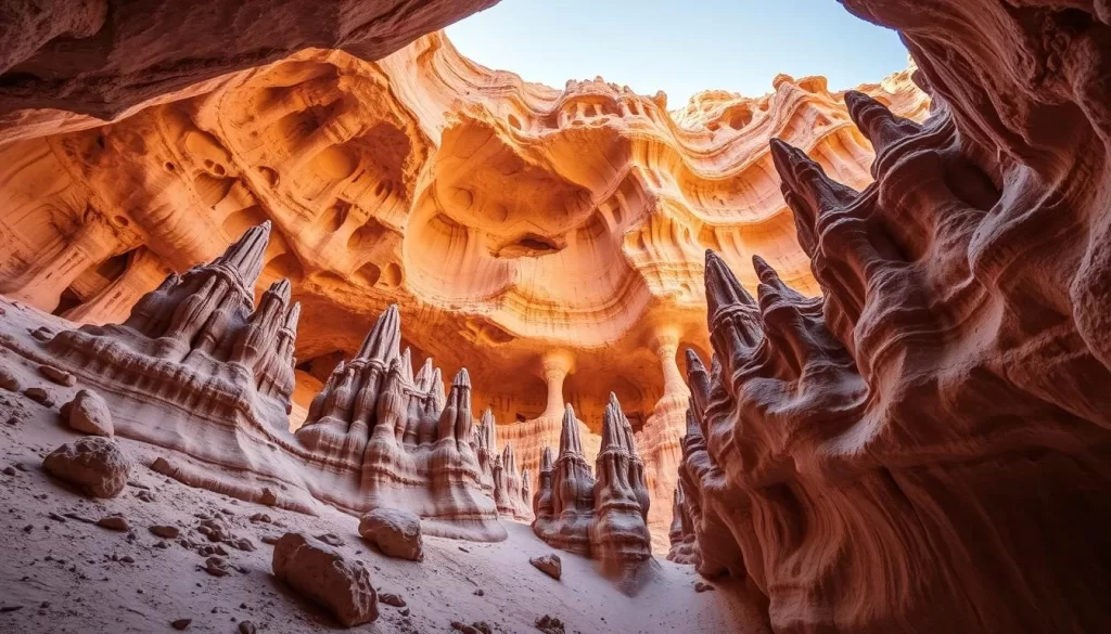 Generate an image of Wind Cave National Park's unique boxwork formations