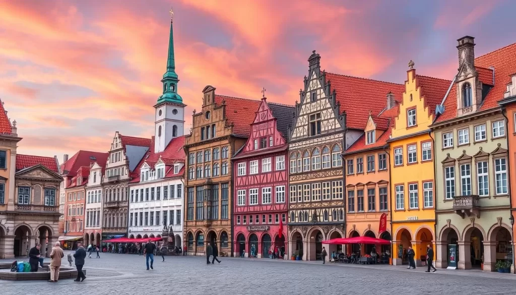Generate an image of Wrocław's Old Town with its colorful Renaissance buildings and historic landmarks.