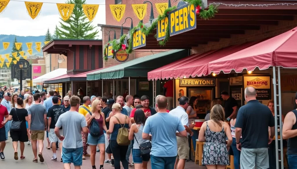 Generate an image of Yellowstone Beer Fest in downtown Cody