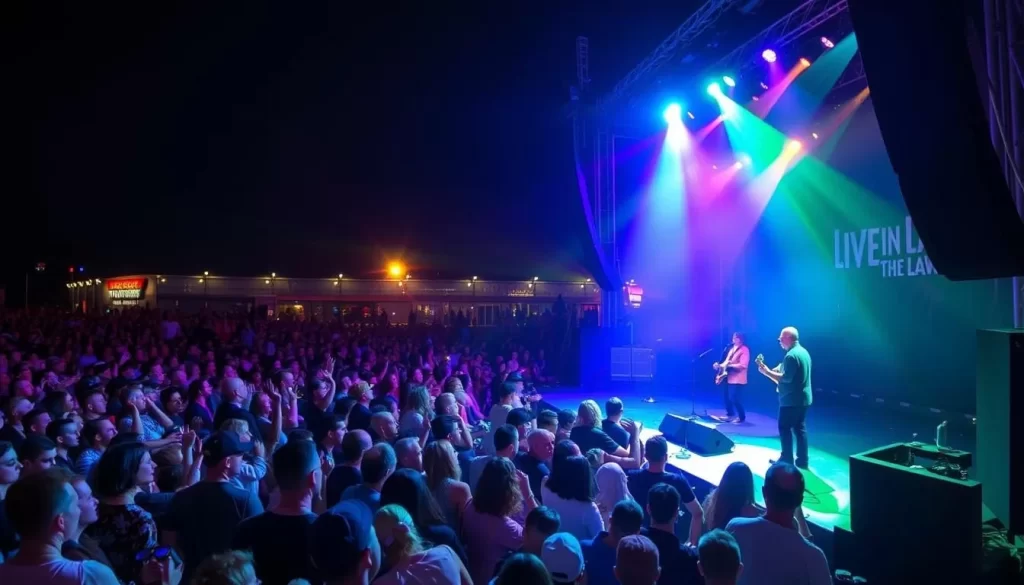 Generate an image of a live concert at Live On The Lawn in Rapid City