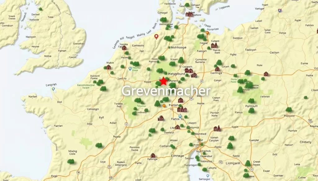 Generate an image of a map showing Grevenmacher's location in Luxembourg.