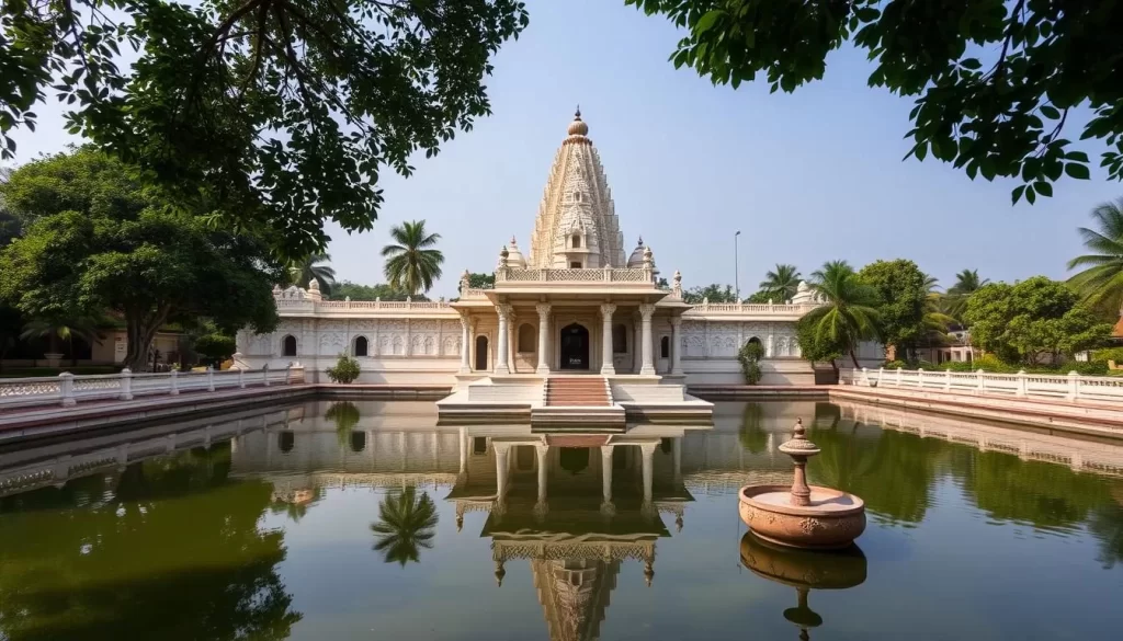 Generate an image of a serene Hindu temple in Daman or Diu.