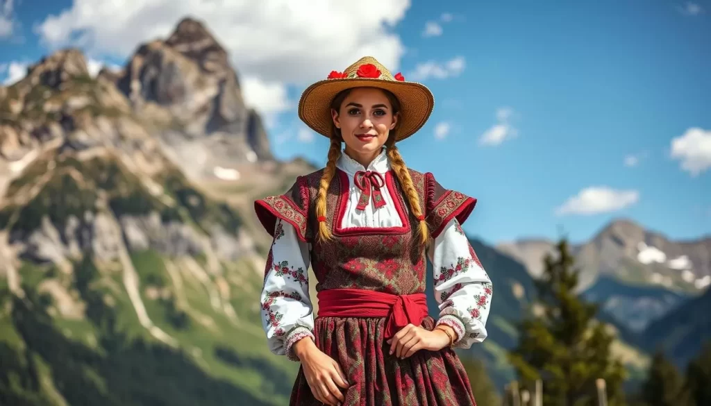 Generate an image of a traditional Tyrolean costume