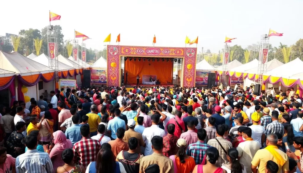 Generate an image of a vibrant music festival in Chandigarh