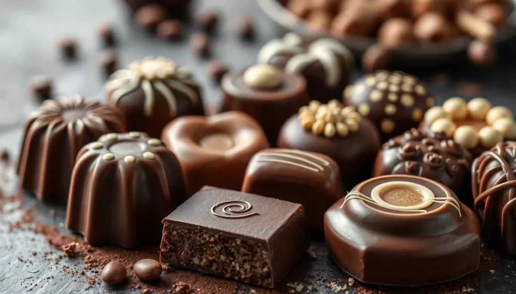 Generate an image of artisanal Luxembourg chocolates.