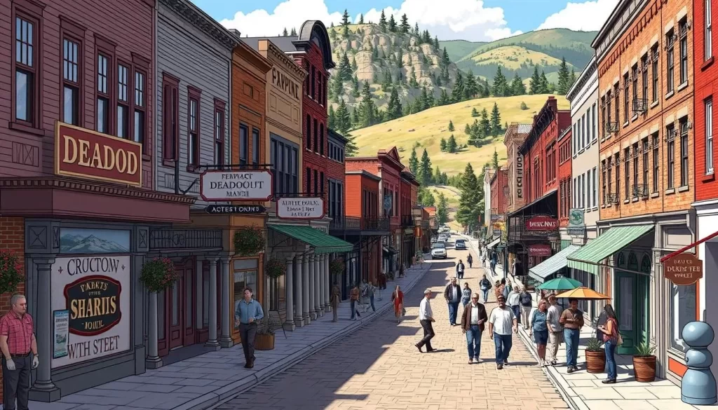 Generate an image of historic Main Street in Deadwood.