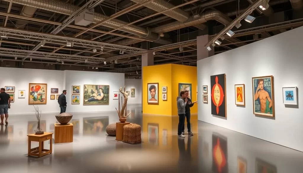 Generate an image of the Art Centre's contemporary art exhibit.