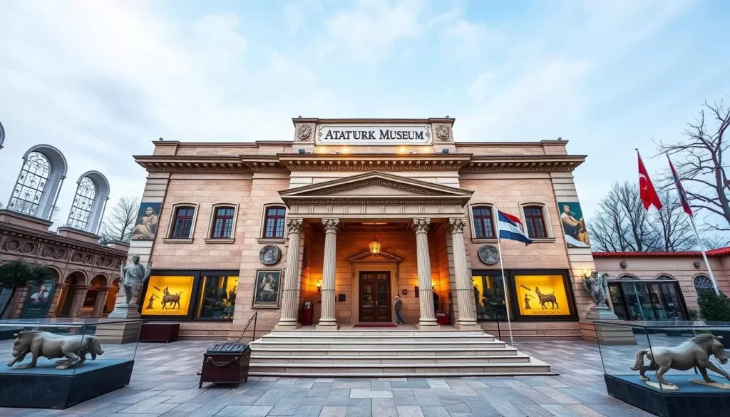 Generate an image of the Ataturk Museum, showcasing its historic building and exhibits.