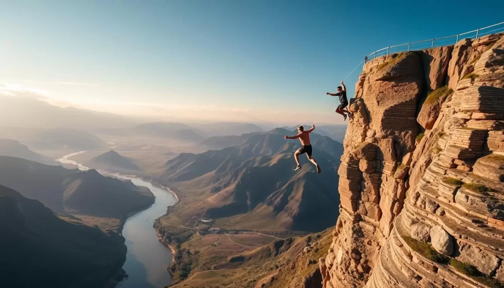 Generate an image of the Bloukrans Bridge Bungee Jump in South Africa.