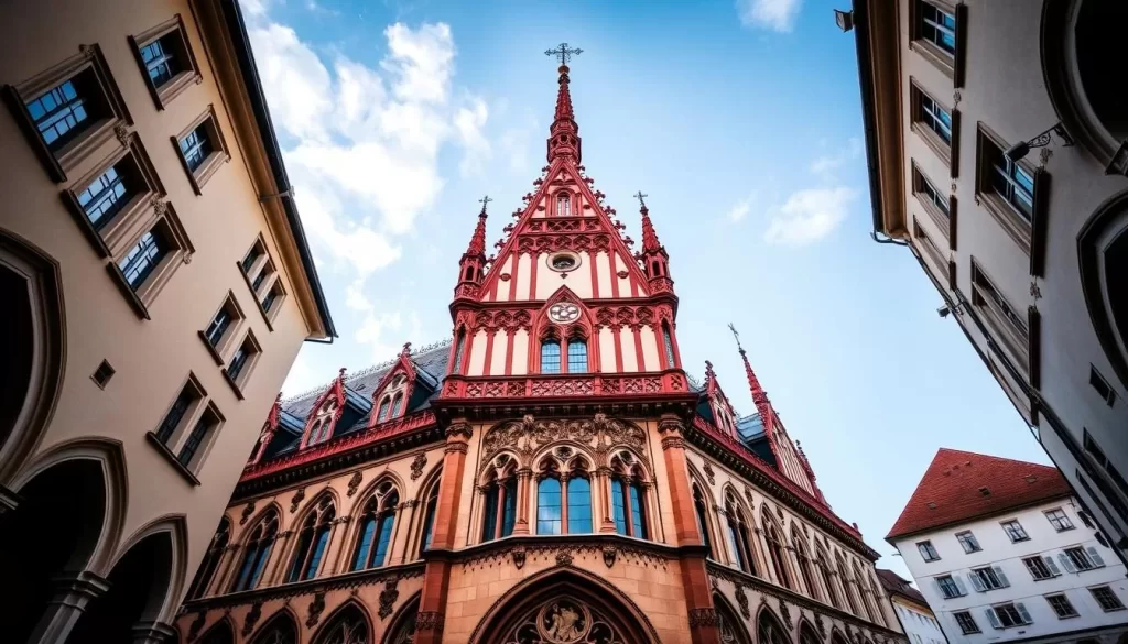 Generate an image of the Bummerlhaus in Steyr, Austria, showcasing its Gothic architectural features.