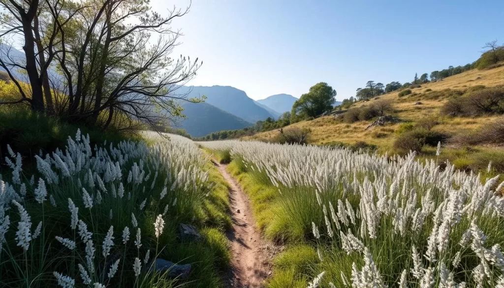 Generate an image of the Caoling Historic Trail during the silvergrass season.