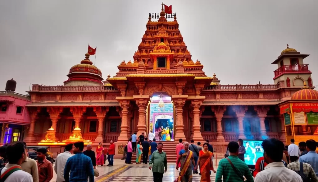 Generate an image of the Chilkur Balaji Temple, a sacred site known for its unique rituals and spiritual significance.