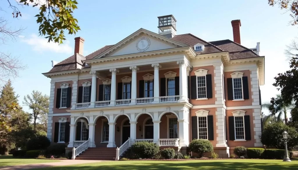Generate an image of the Duff Green Mansion's grand antebellum architecture.