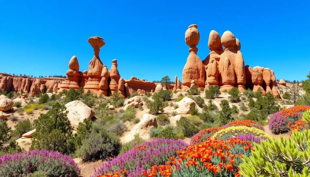 Generate an image of the Fairyland Loop Trail with hoodoo formations