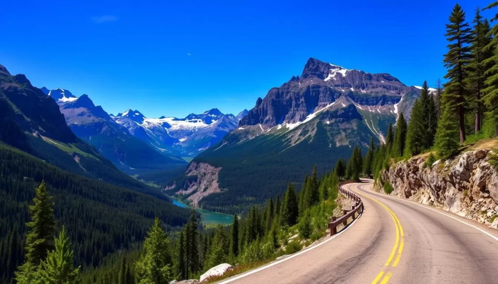 Generate an image of the Going-to-the-Sun Road in Glacier National Park