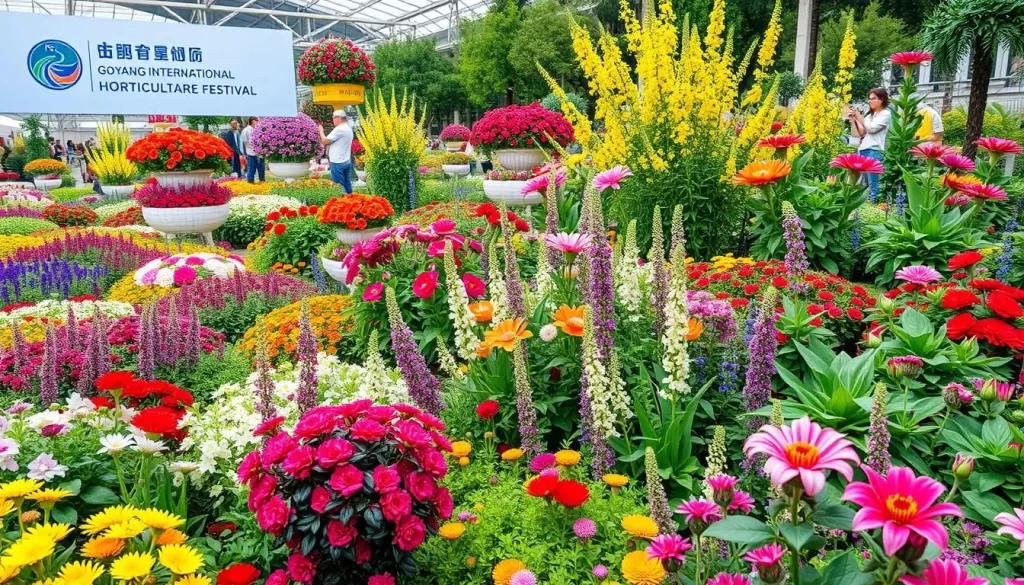 Generate an image of the Goyang International Horticulture Festival with beautiful gardens and various plant species.