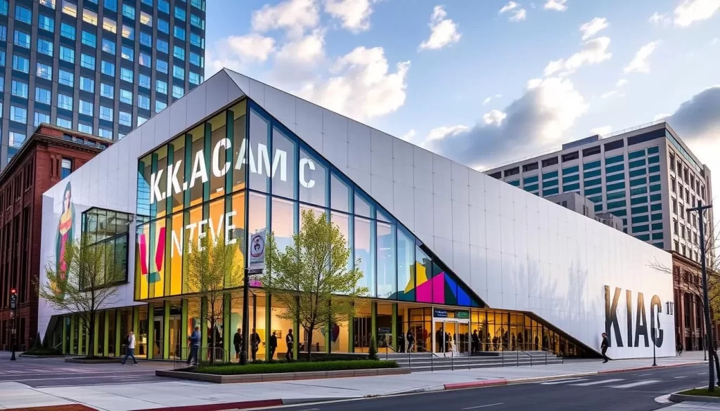Generate an image of the KMAC Contemporary Art Museum's downtown Louisville location with its unique exhibitions.